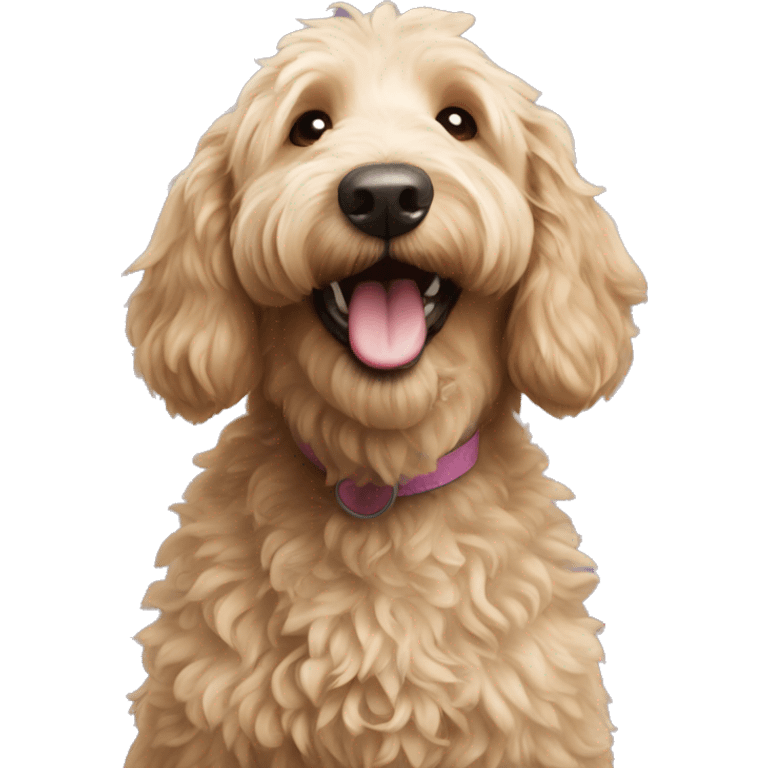 Smiling Goldendoodle emoji