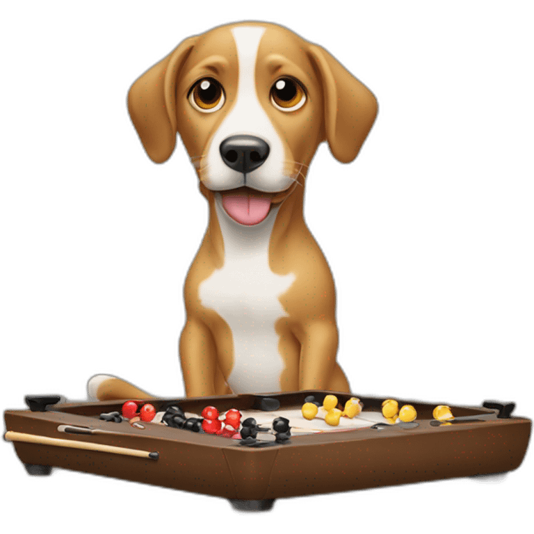 Dog playing babyfoot emoji