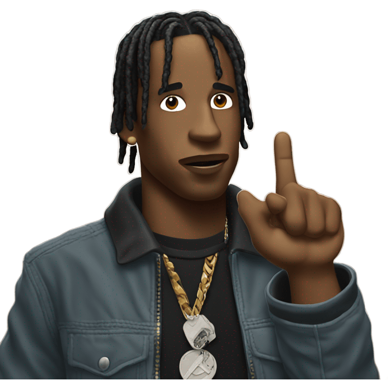 travis scott sticking middle finger  emoji