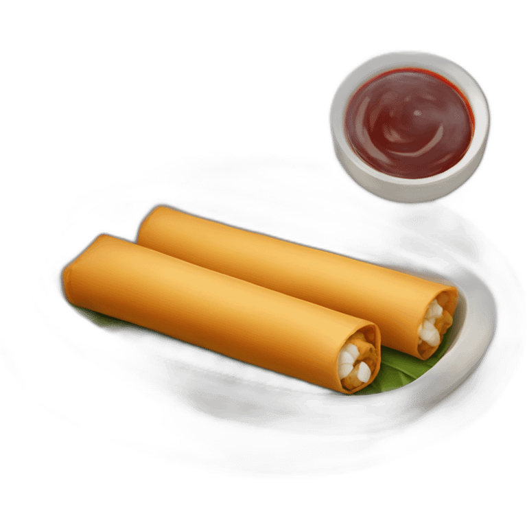 Lumpia and dipping sauce emoji