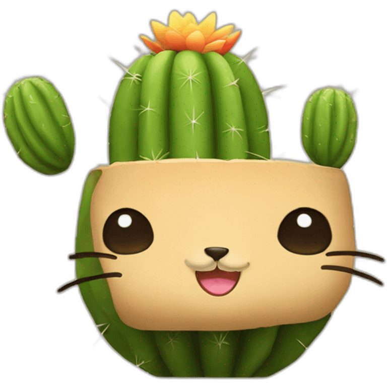 gato cactus feliz emoji