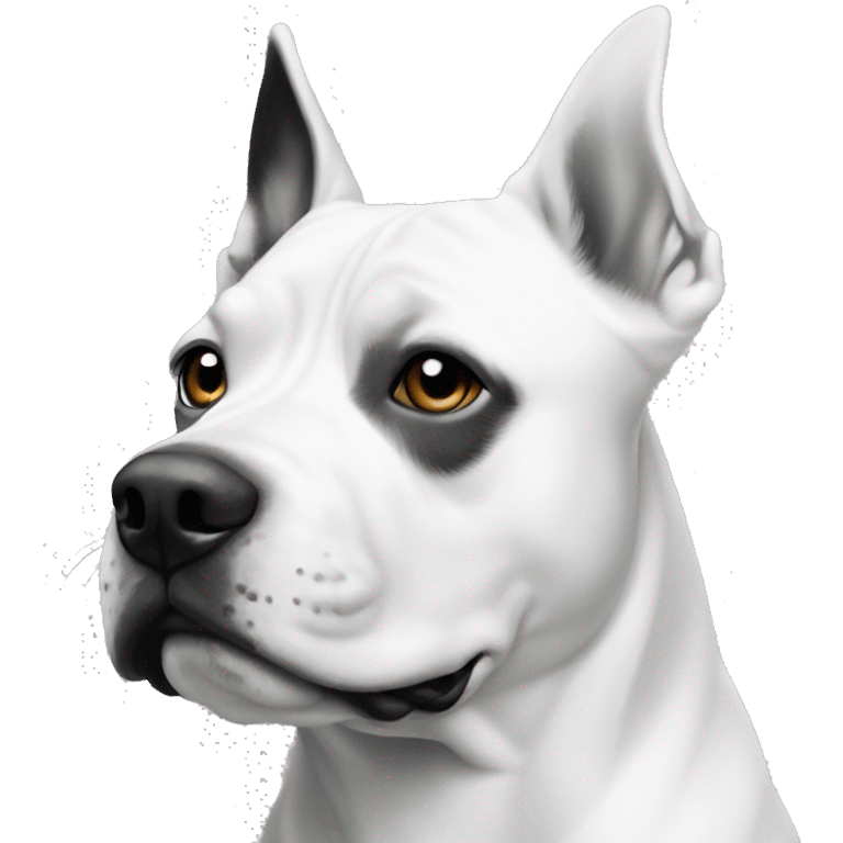 Amstaff in black and white emoji