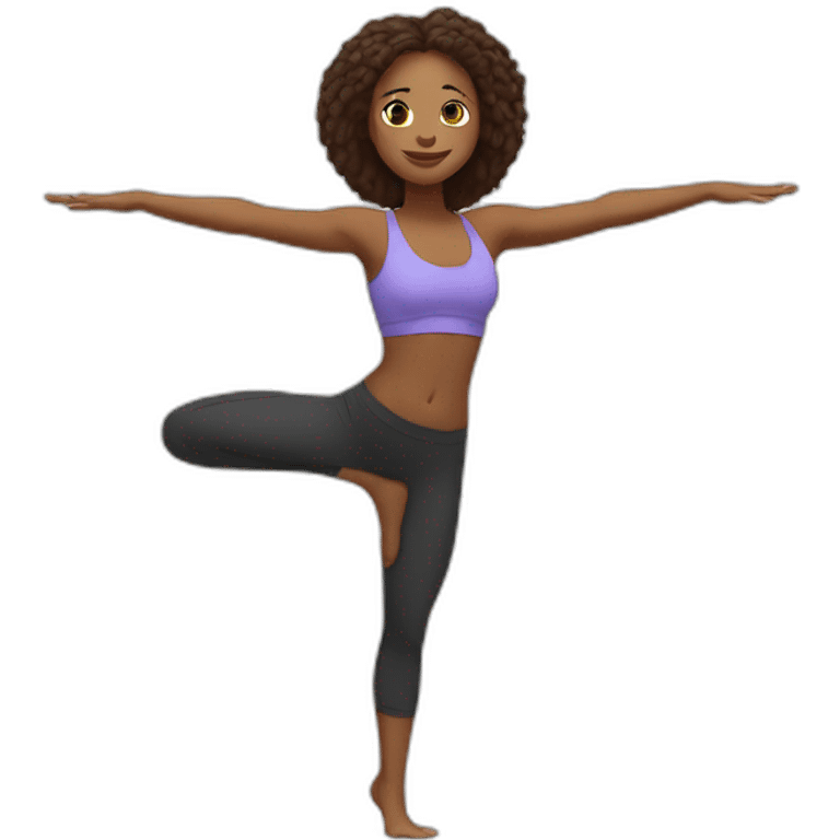 Yoga pose standing on one leg with other in air emoji