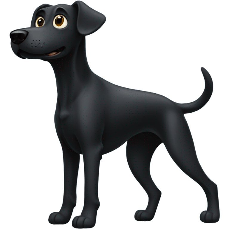 Black dog standing on 2 legs emoji