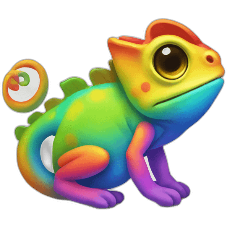 cute rainbow cameleon like ios emoji emoji