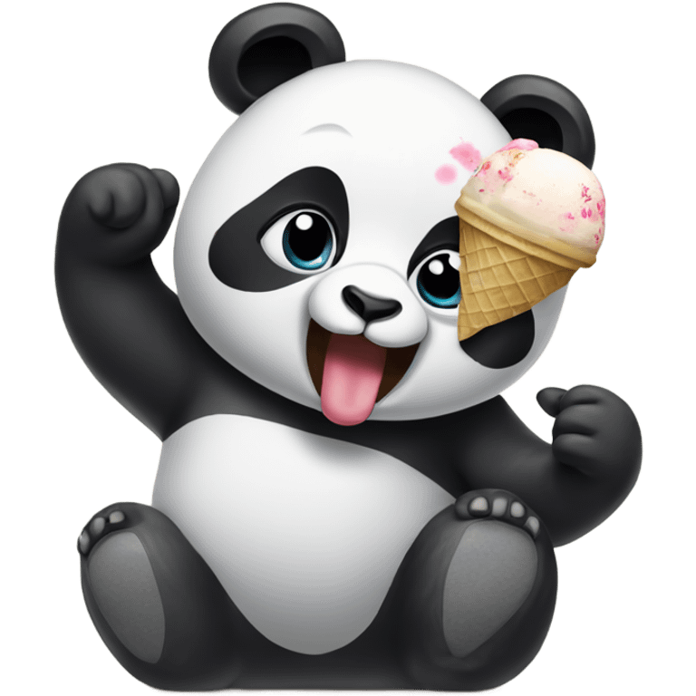 Panda eating ice cream emoji