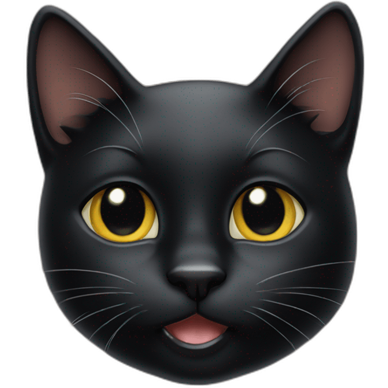 cheeky Black cat emoji