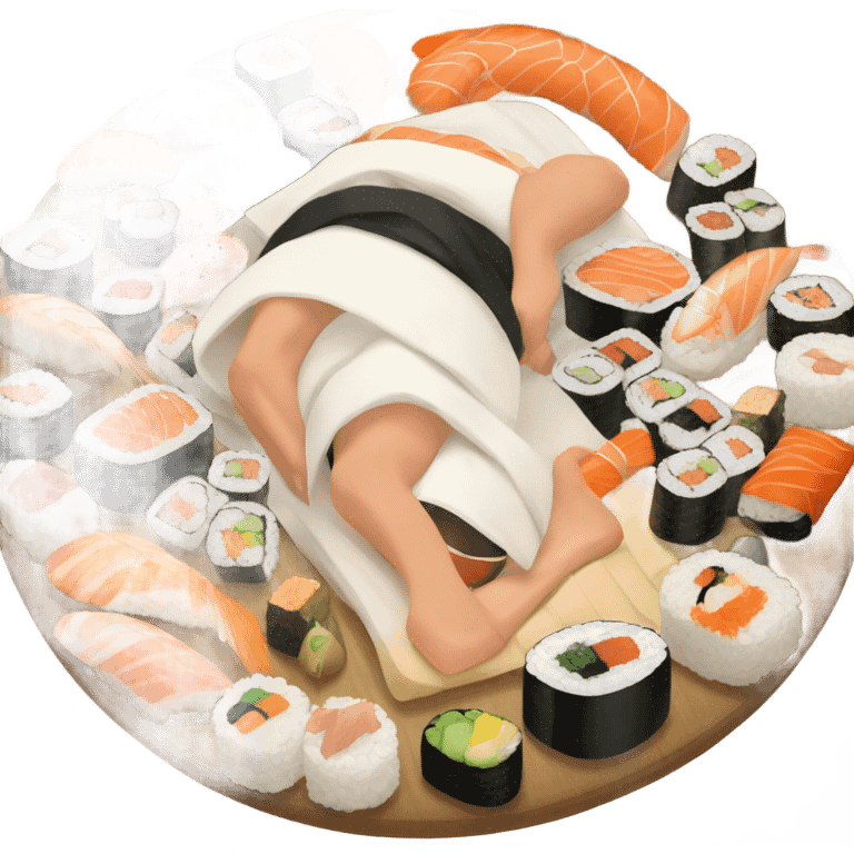 Man under sushi blanket emoji