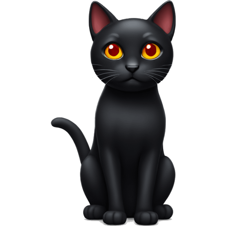 Black cat with red eyes emoji