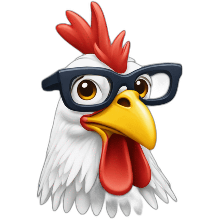 Gallo con lentes emoji