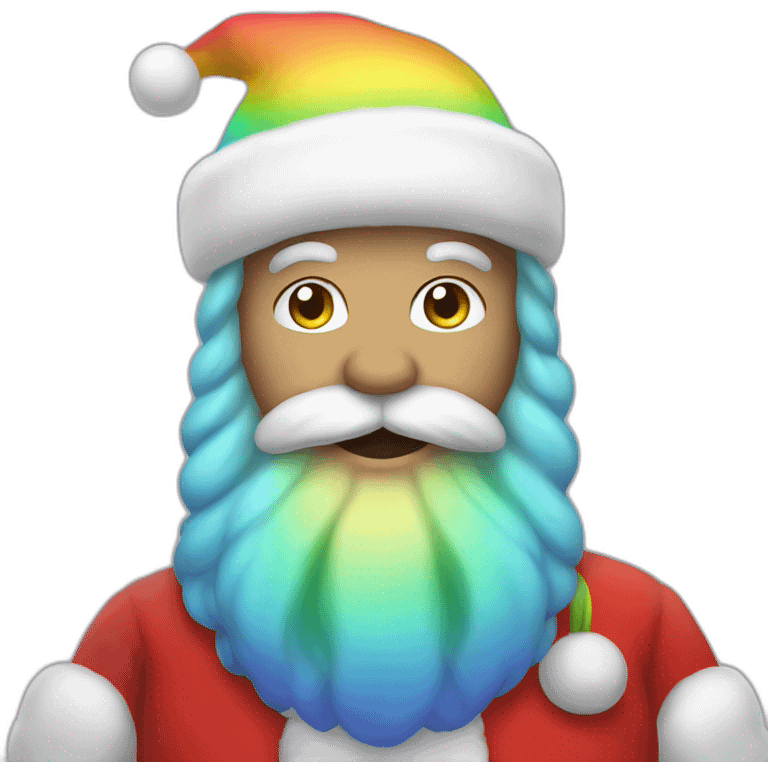 rainbow santa emoji