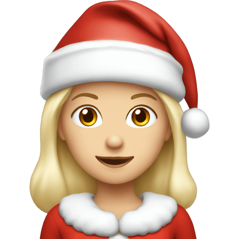 White blond girl as santa claus With hat  emoji