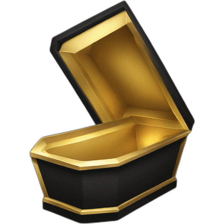 black coffin filled inside gold emoji