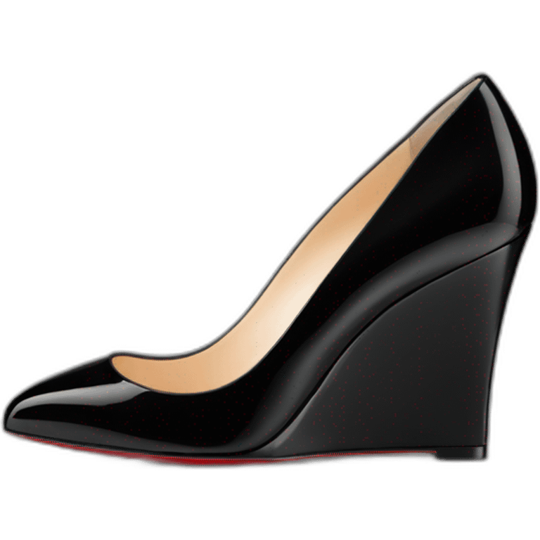 WEDGE LOUBOUTIN black PATENT emoji