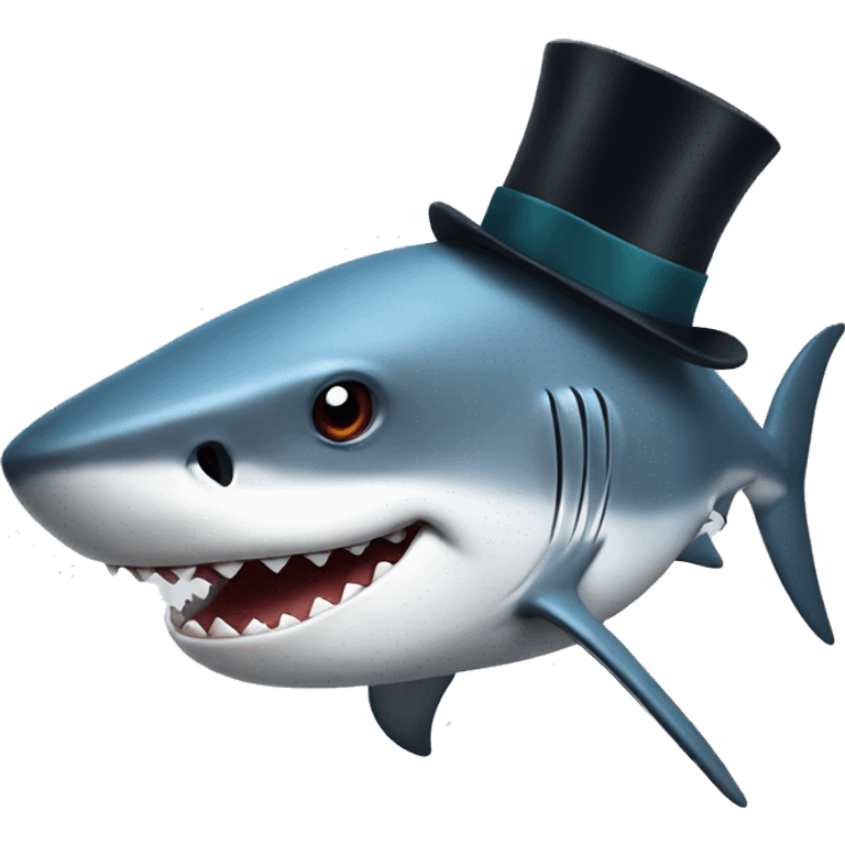 Shark with a top hat emoji