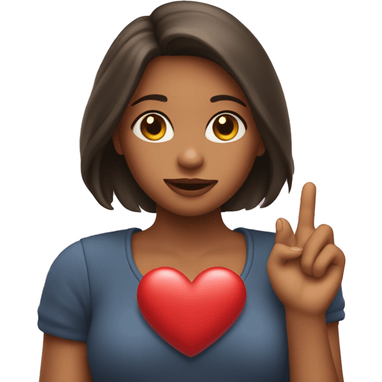 emoji girl in love with heart on hand emoji