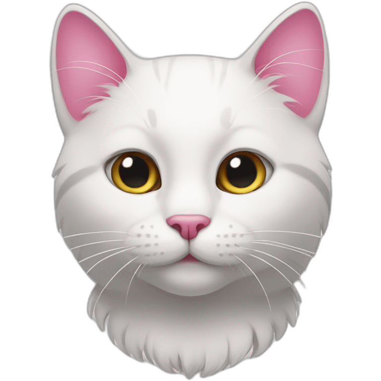 white and pink cat emoji