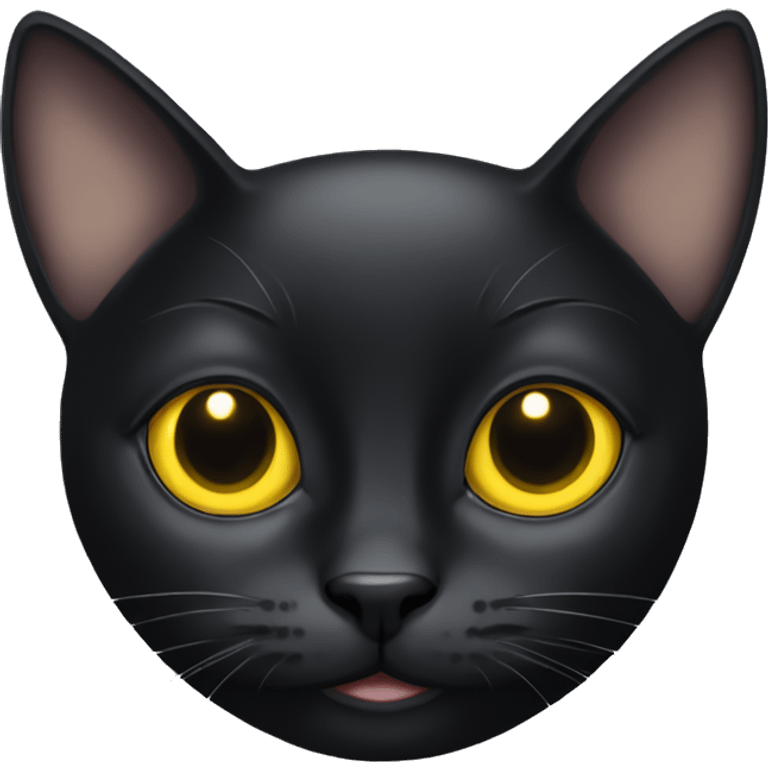 Black cat with big round yellow eyes  emoji