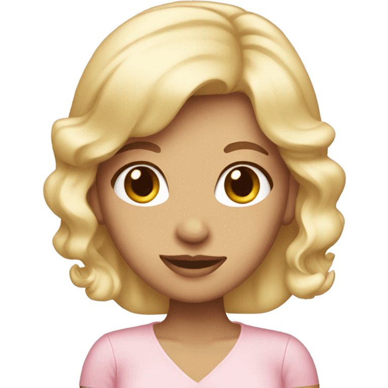 Blonde lady with light pink hairbow emoji