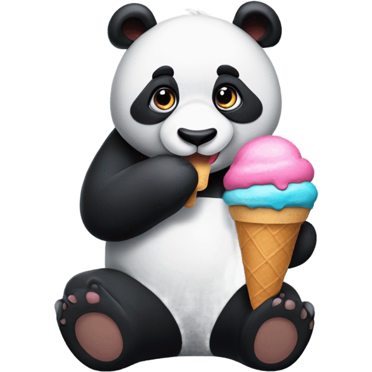 Panda eating ice cream emoji