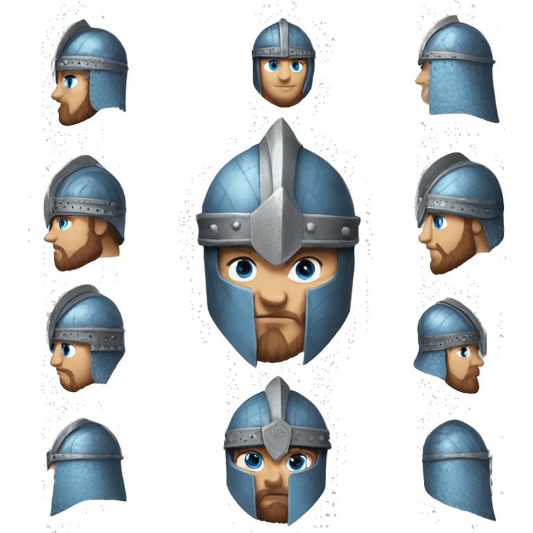 blue eyed man in in Viking armor, mowhawk emoji