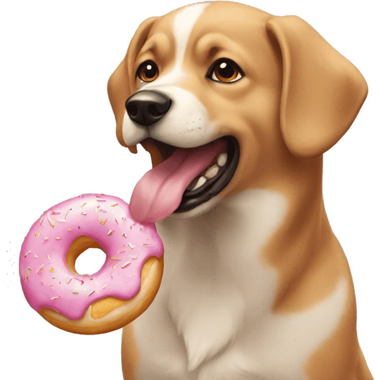 Dog eating donut emoji