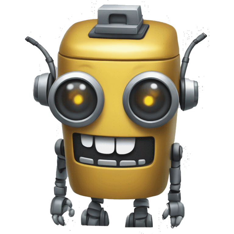 müzik dinleyen robot emoji