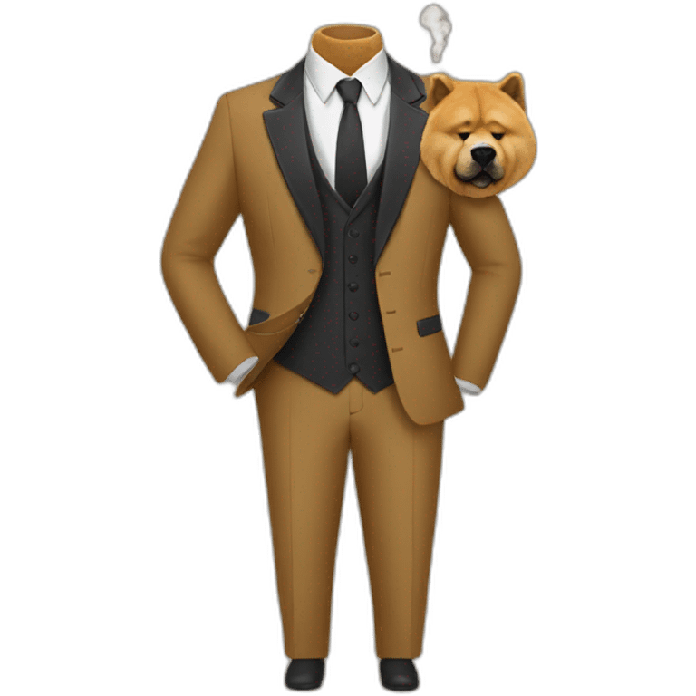 Smoking Chow chow dress suit emoji