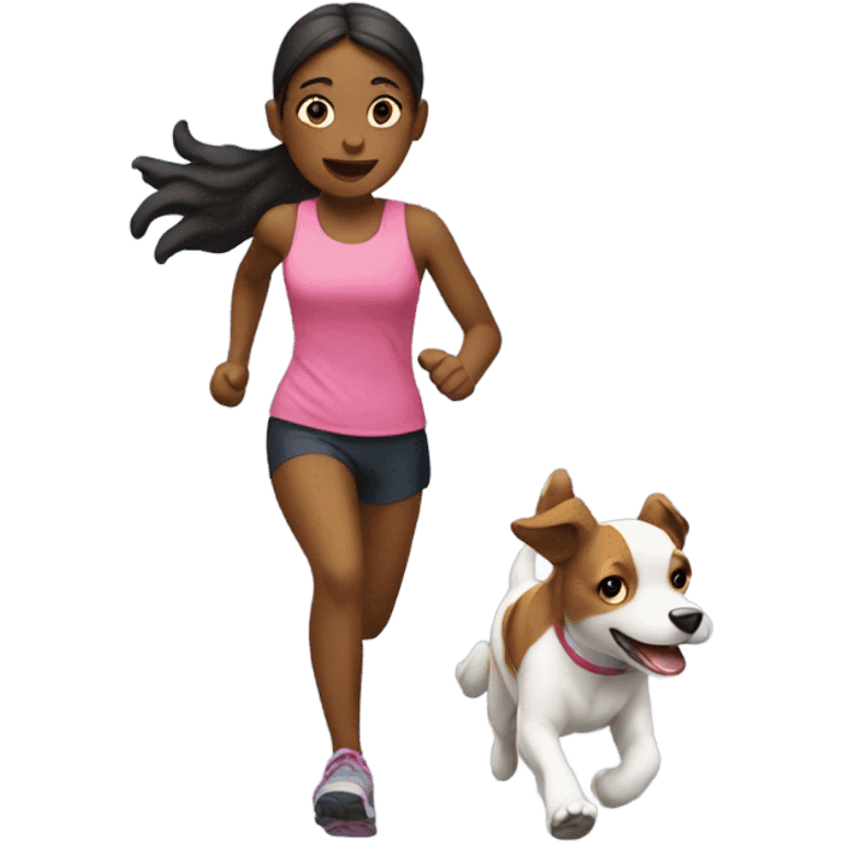 Runing girl with dog  emoji