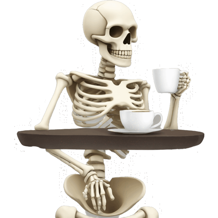 Skeleton drinking coffee emoji