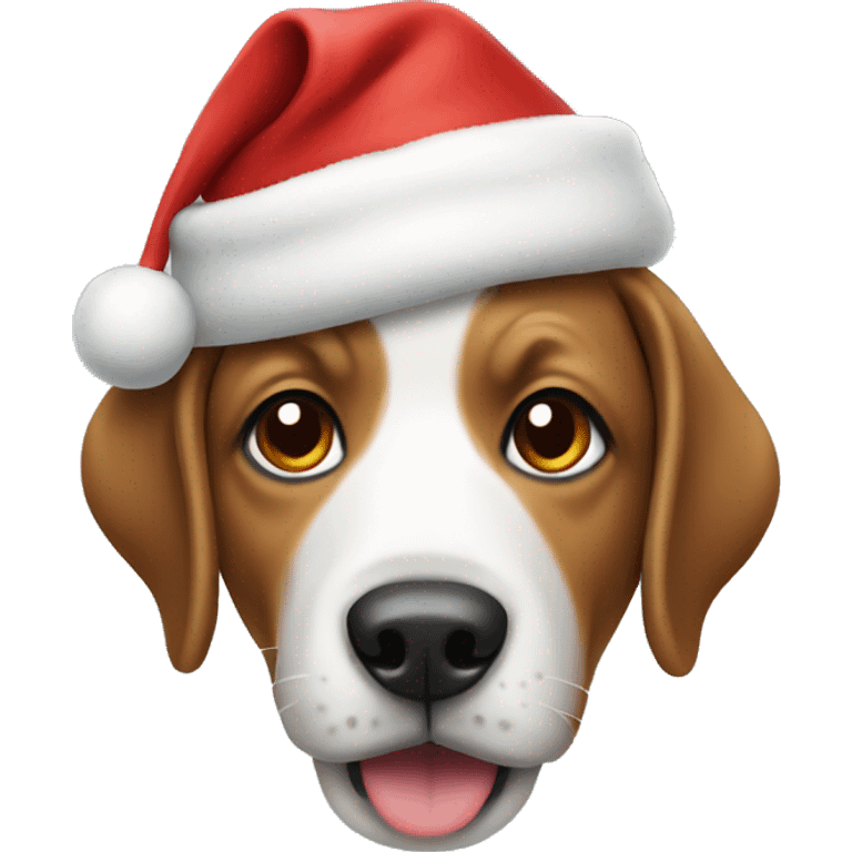 Dog with crismas hat emoji