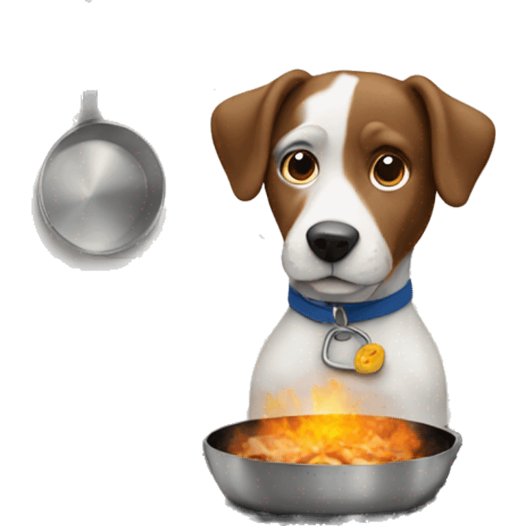 A dog cooking  emoji