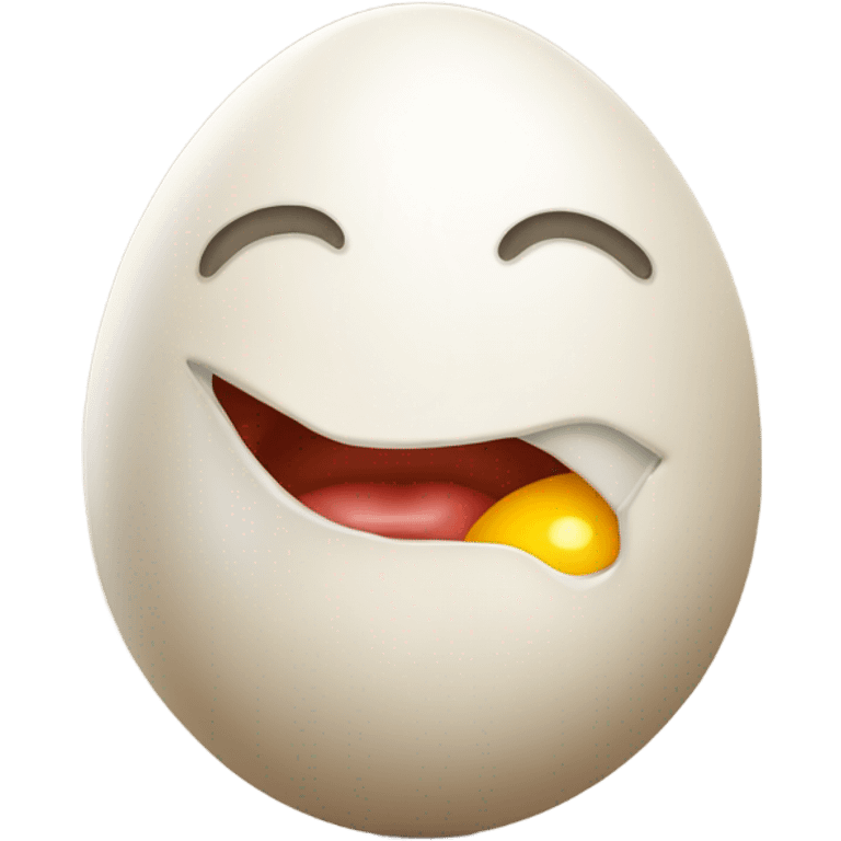 mouth licking egg emoji