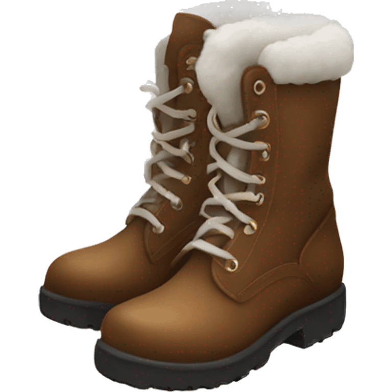 Brown boots with white fluff inside emoji