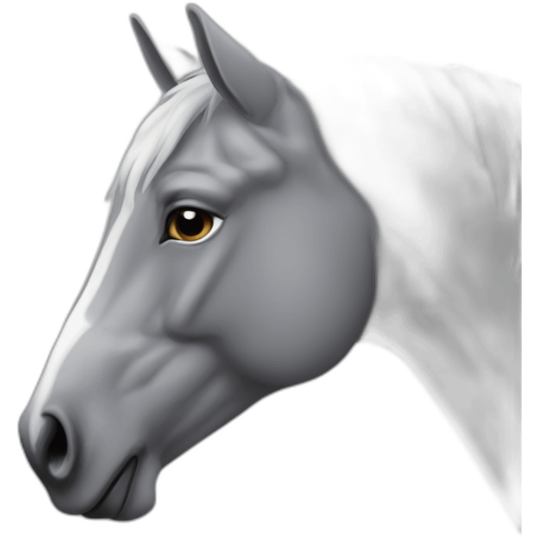 Cheval gris pomelé emoji