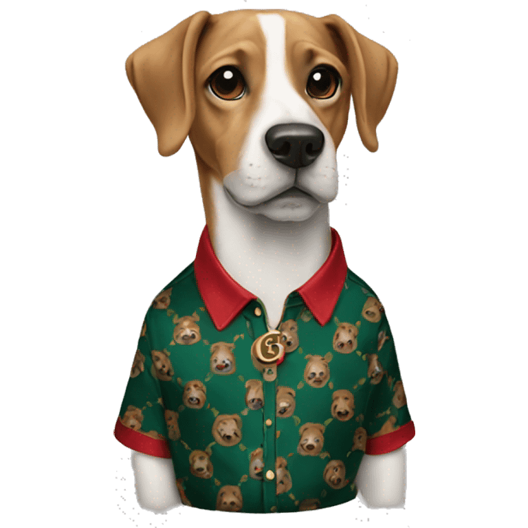 Dog wearing Gucci shirt  emoji