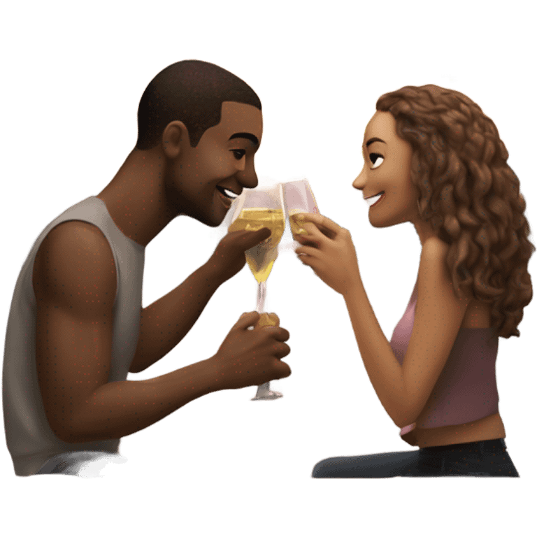 Photo Realistic Romantic date with beautiful couple in love  emoji