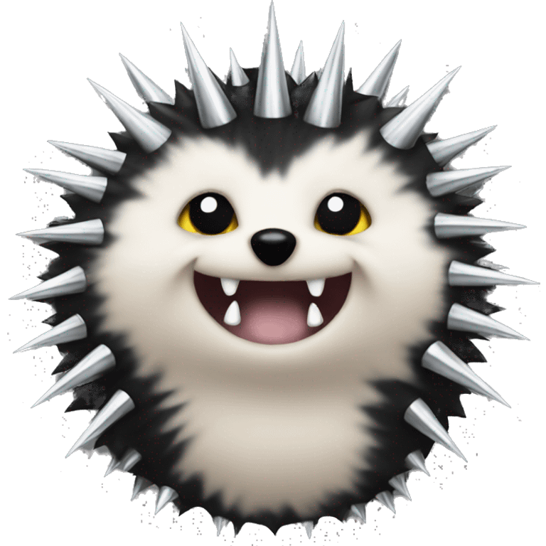 goth hedgehog with metal spikes emoji