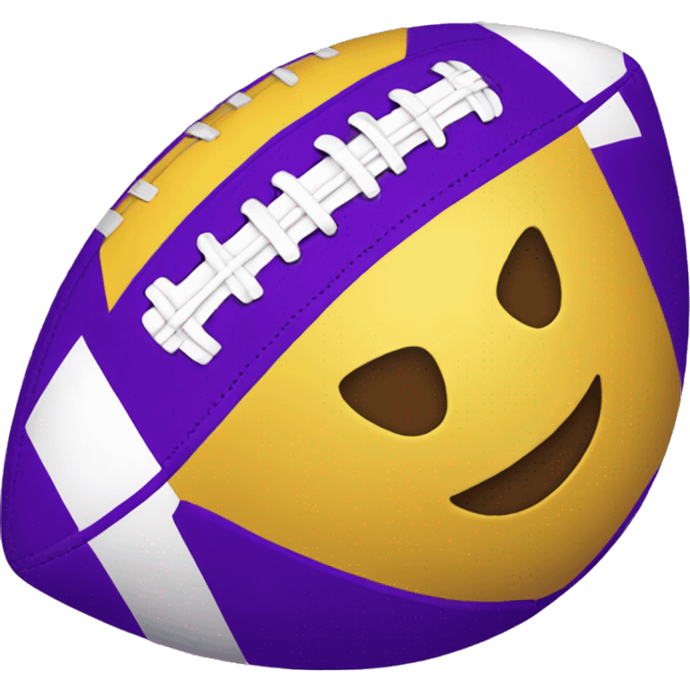 football ball in yellow and purple emoji