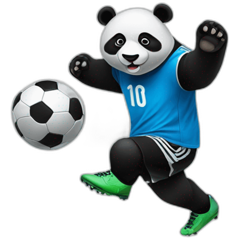 a panda kicking a soccer ball emoji