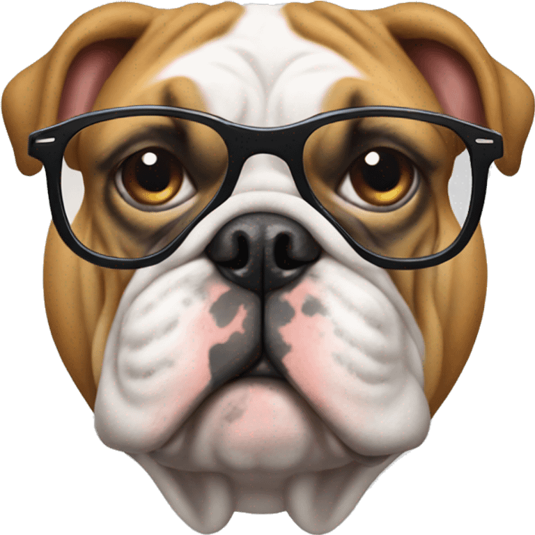 bulldog with glasses emoji