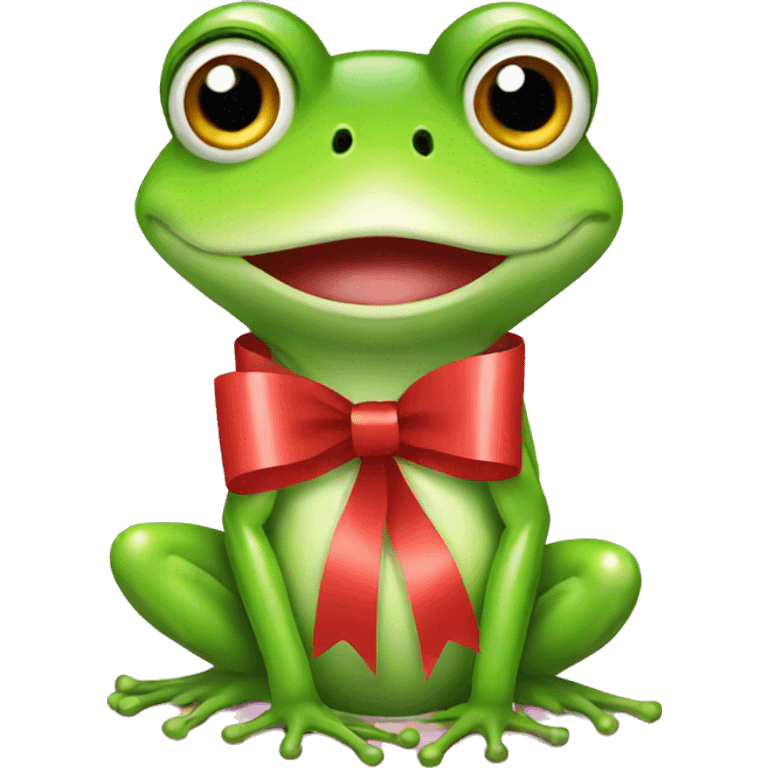 Frog with ribbon emoji