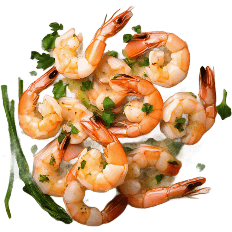 Sheet Pan Garlic Butter Shrimp in a plate emoji