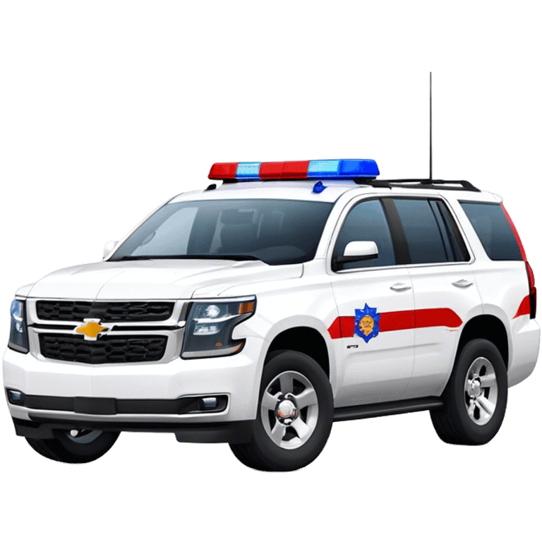 Emergency Response SUV - Chevrolet Tahoe (Model Year: 2021) (Iconic colour: White with red/blue sirens) emoji