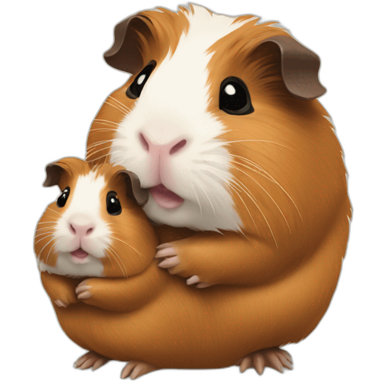 Guinea pig with his baby emoji