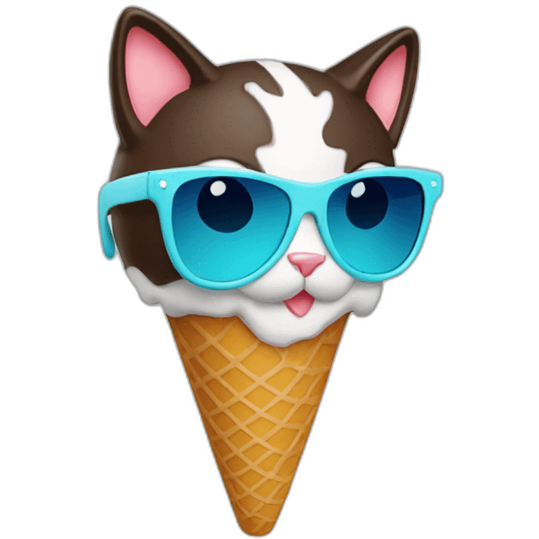 Cat ice cream sunglasses emoji