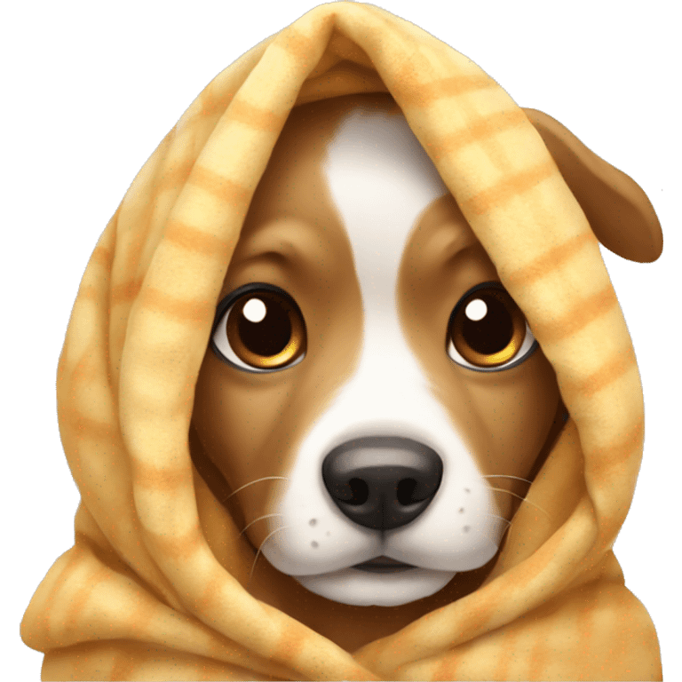 Cute dog in a blanket  emoji