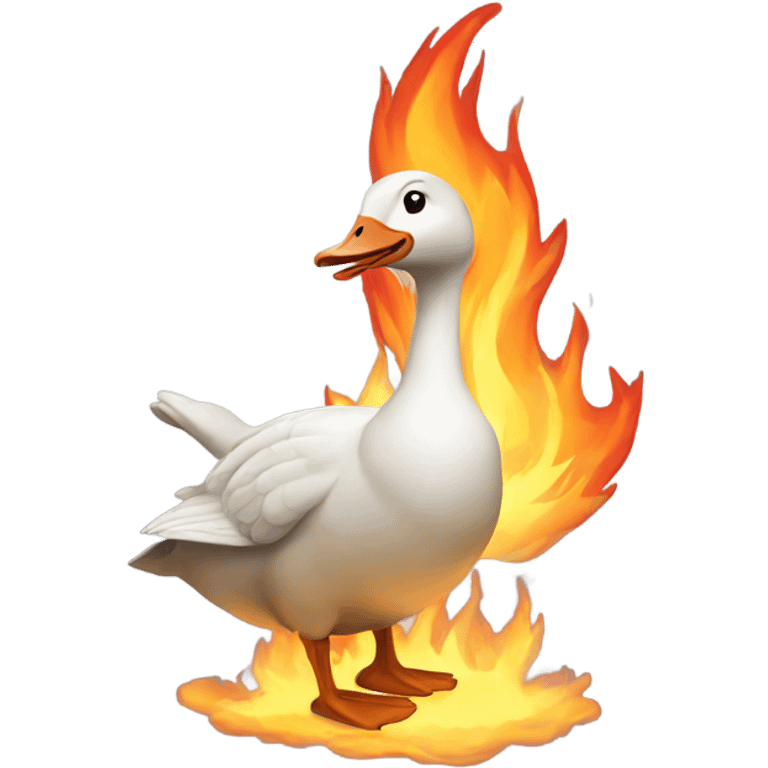 Goose wearing fire  emoji