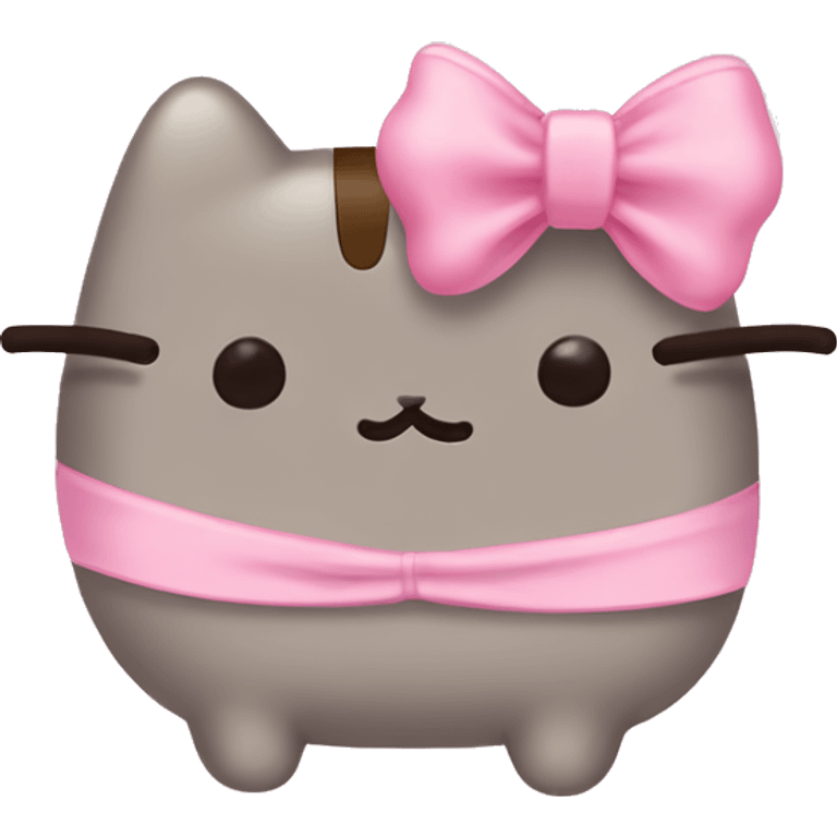 Pusheen pink bow emoji