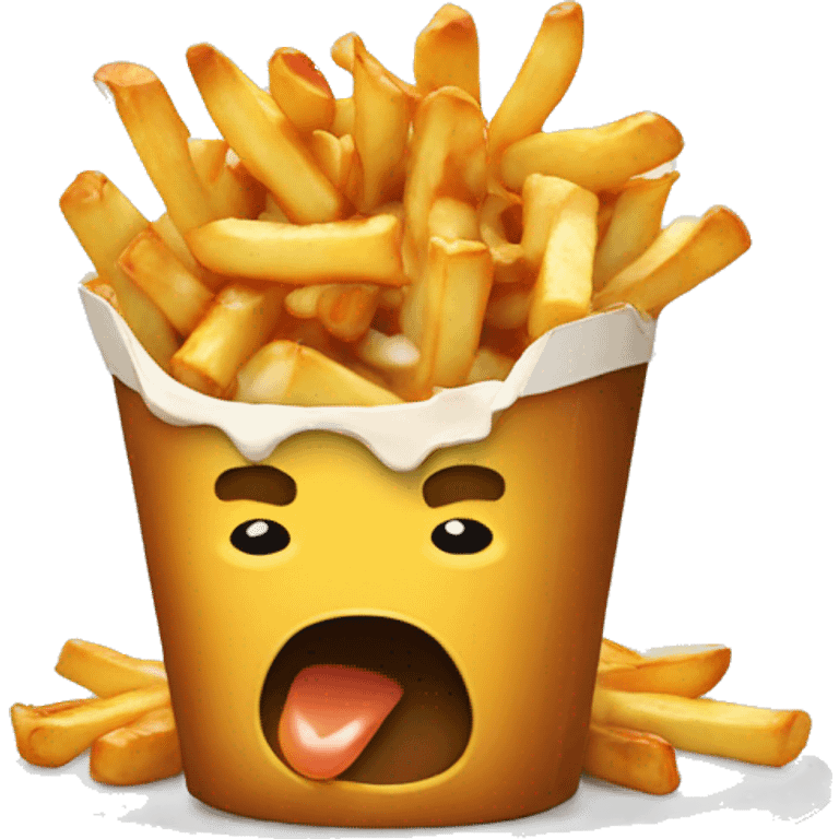 Poutine qui mange une poutine emoji